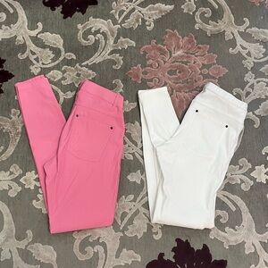 Hue small leggings pants white pink lot bundle